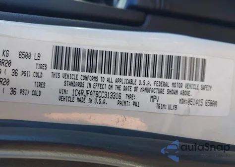 2012 Jeep Grand Cherokee Laredo из США, поврежденный, VIN 1C4RJFAT8CC313316